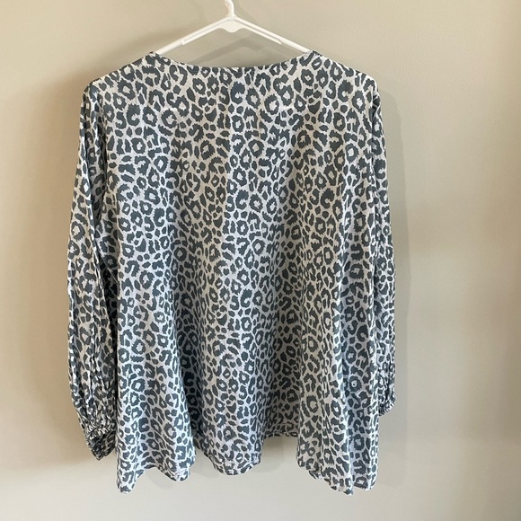 Emerson Fry India Collection Bardot Top - Charcoal Leopard - Size Medium - Picture 5 of 12